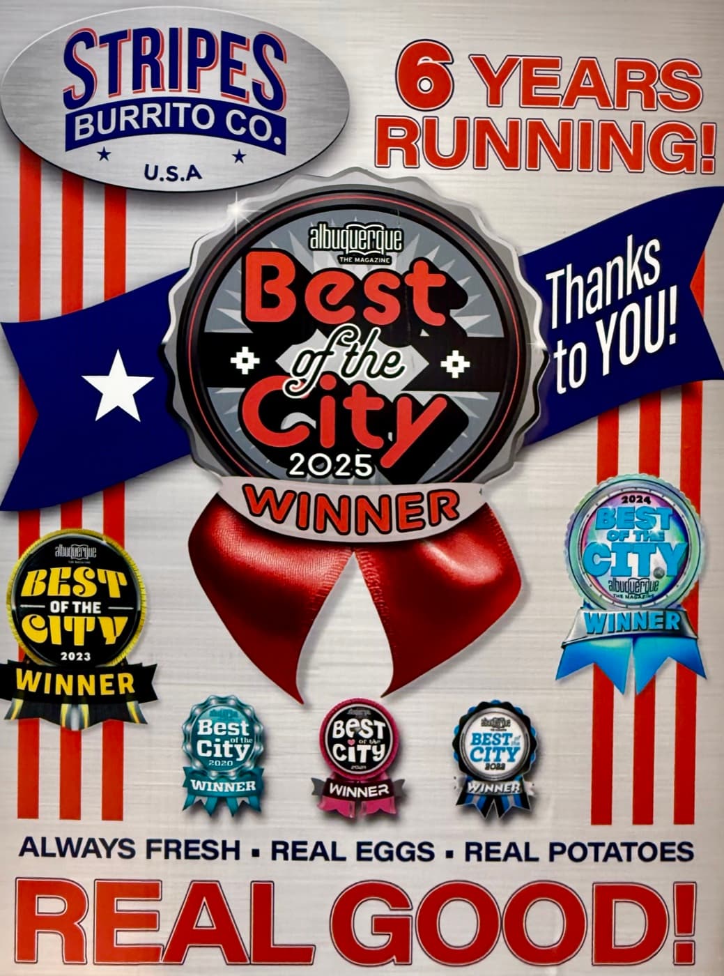 Best of the City 2025 Winner โ Best Burrito six years running