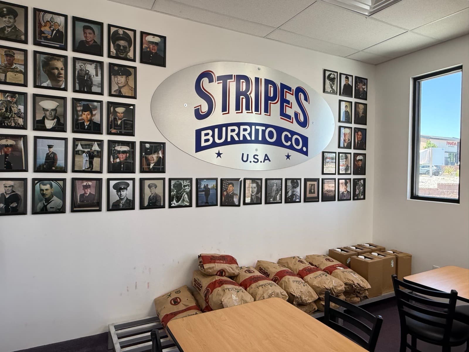 Stripes Burrito Co. veteran wall โ honoring local veterans at every location